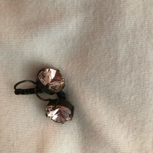 Sabika peachy brownish stone large earrings